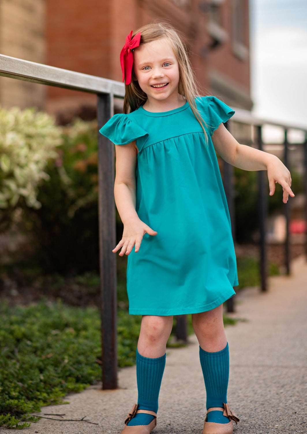 Toddler Girls Dress in Teal