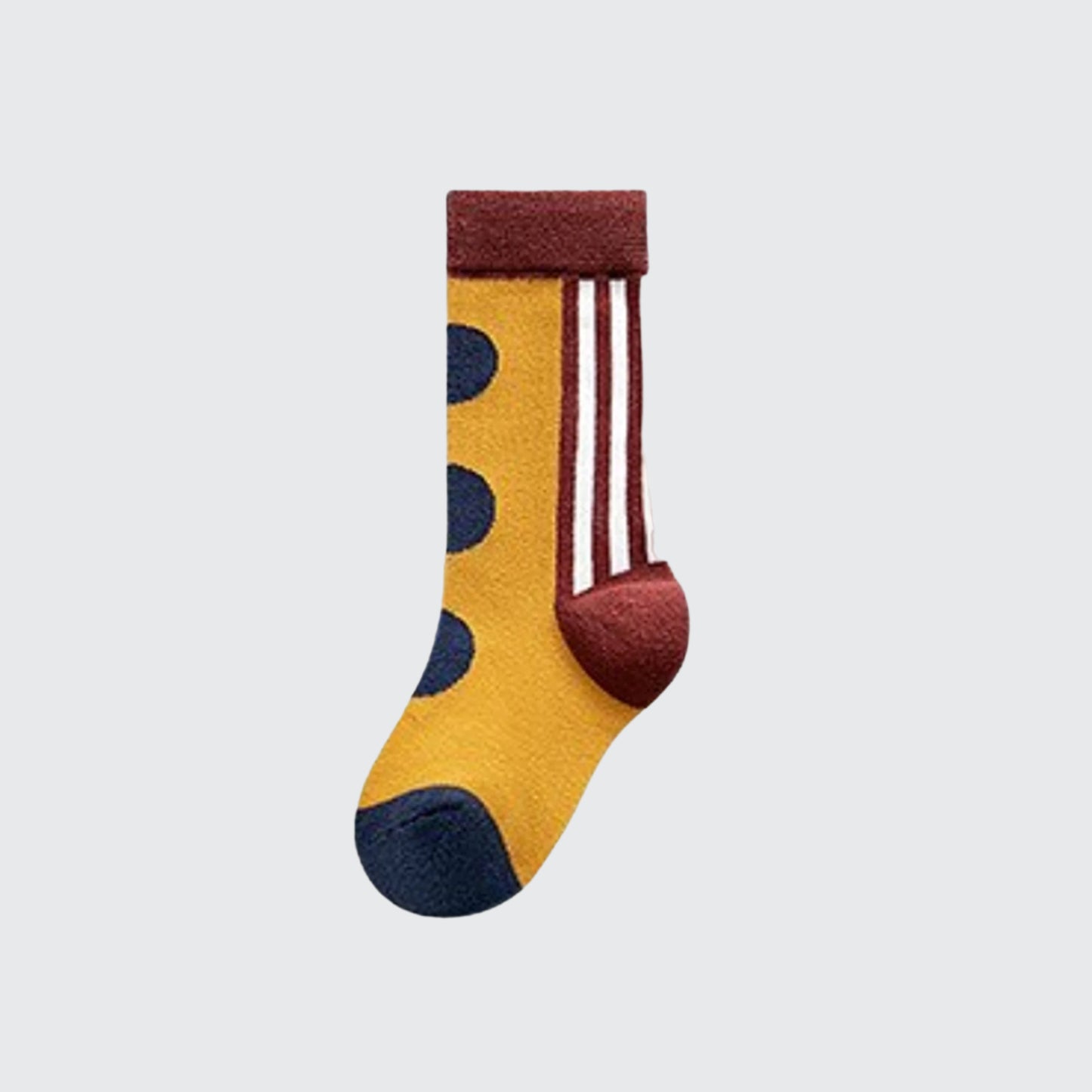 Girl/Boy Jazzy Dots Midi Socks (Sizes 3-12Yrs) Gold