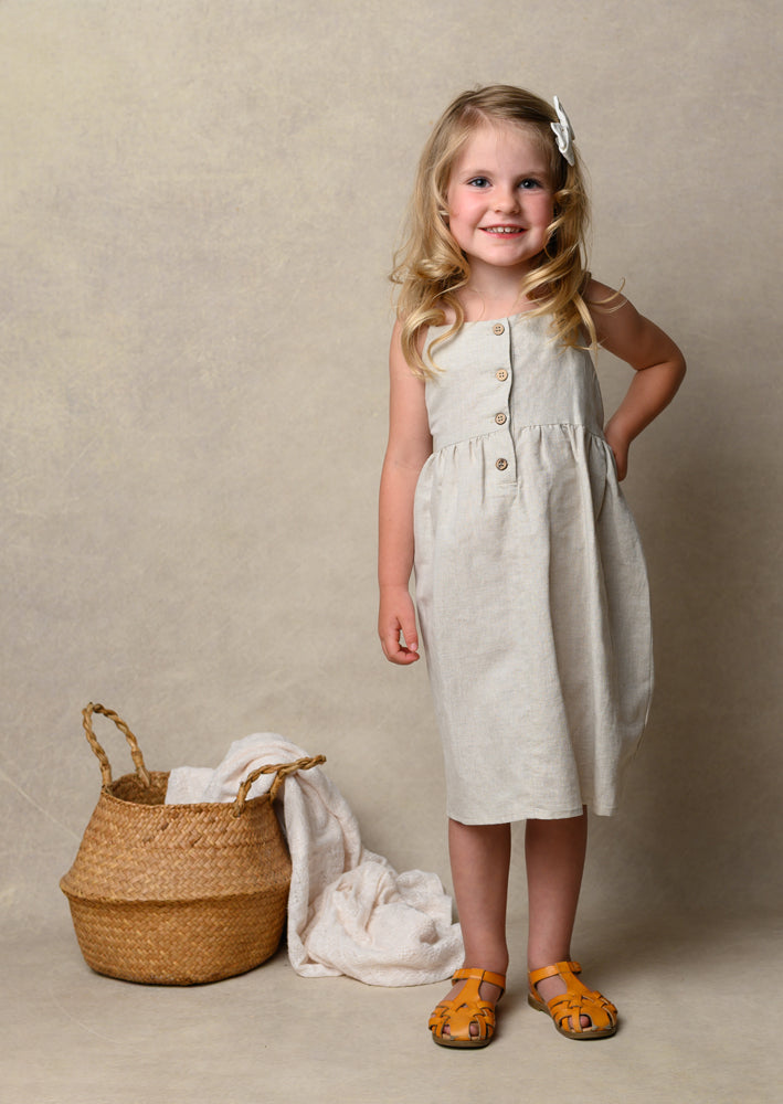 Girls Linen Cami Dress
