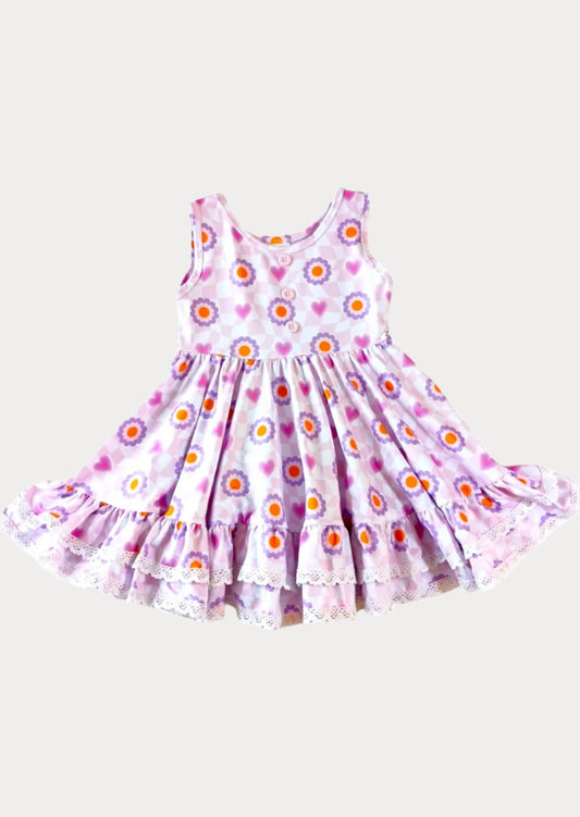 Retro Hearts Twirl Dress