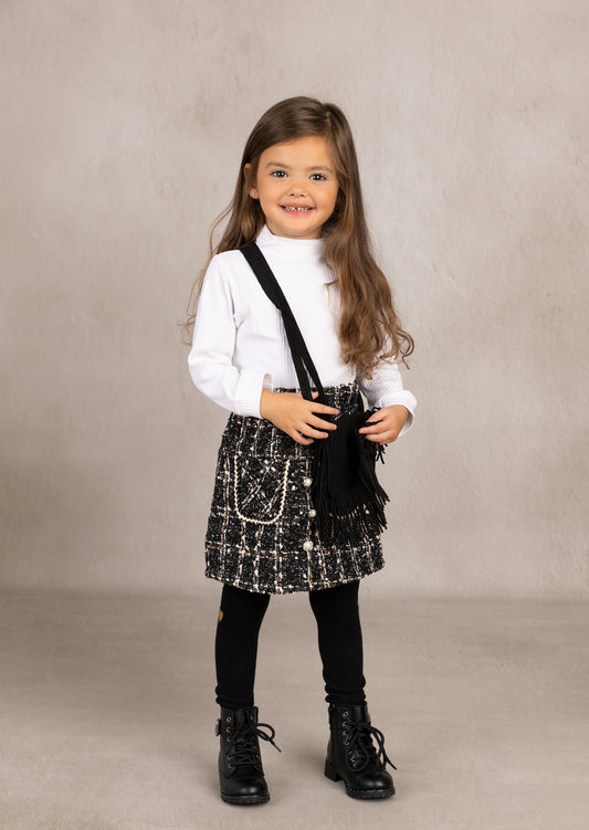 Anna Skirt Set | Black White