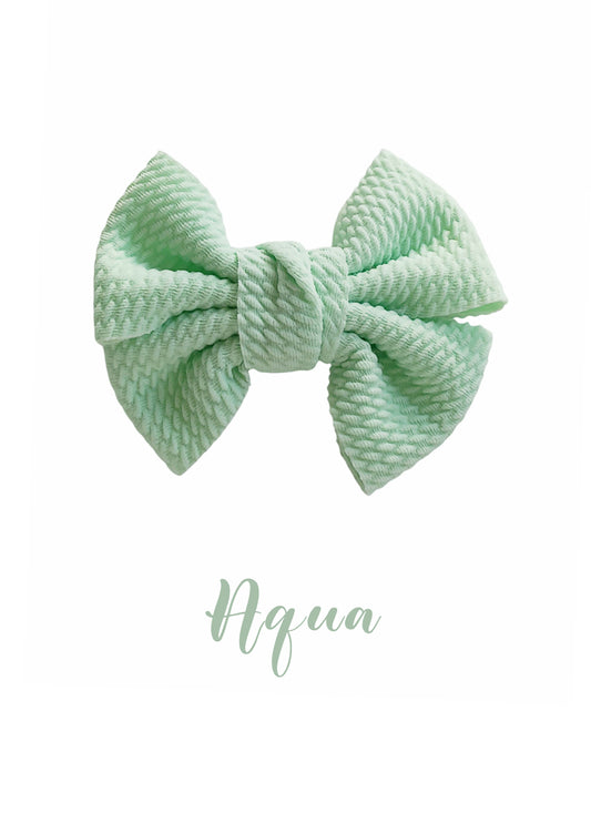Aqua Girls Soft Textured Hair Bow Clip