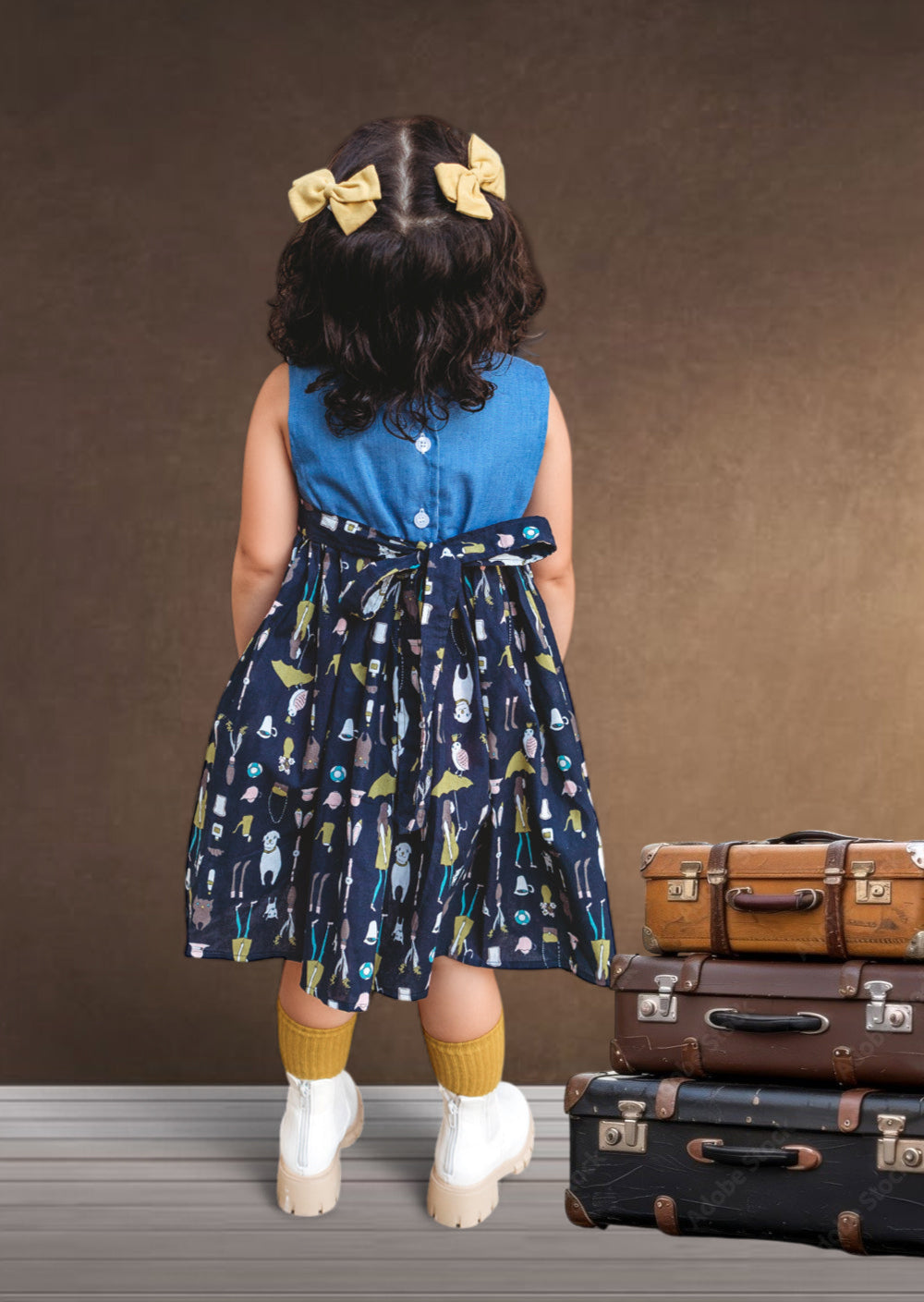 Girls blue school dress