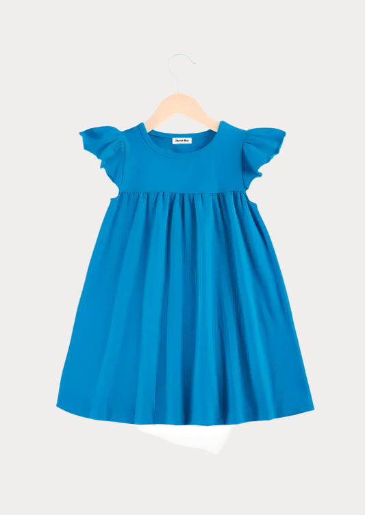 Girls Dress in Medium Blue