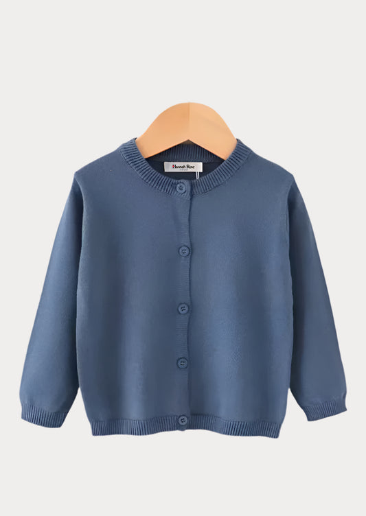 Toddler Girls Blue Button Down School Sweater