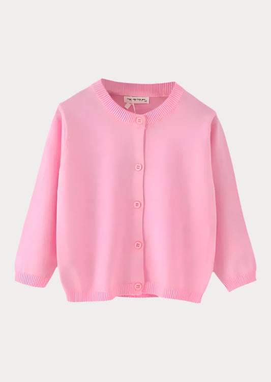 Pink Button Down Toddler Girl School Sweater