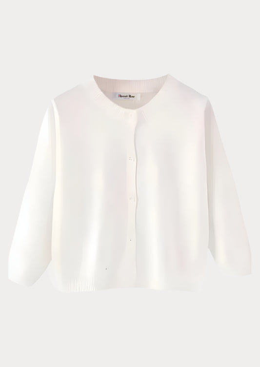 White Button Down Girls School Sweater