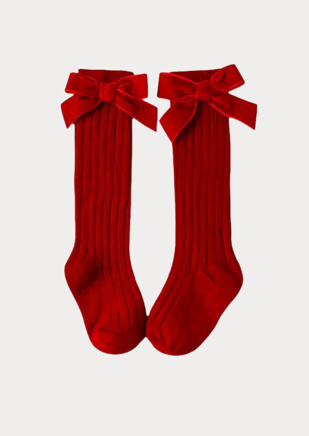 Toddler Girls Velvet Bow Knee Socks burgundy