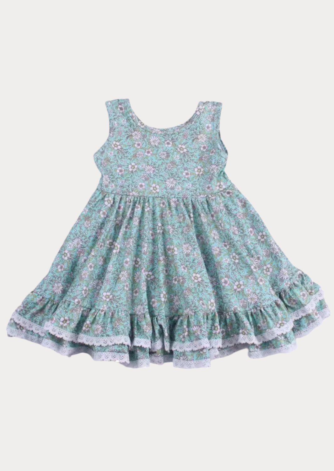 Abigale Green Ditsy Print Twirl Dress