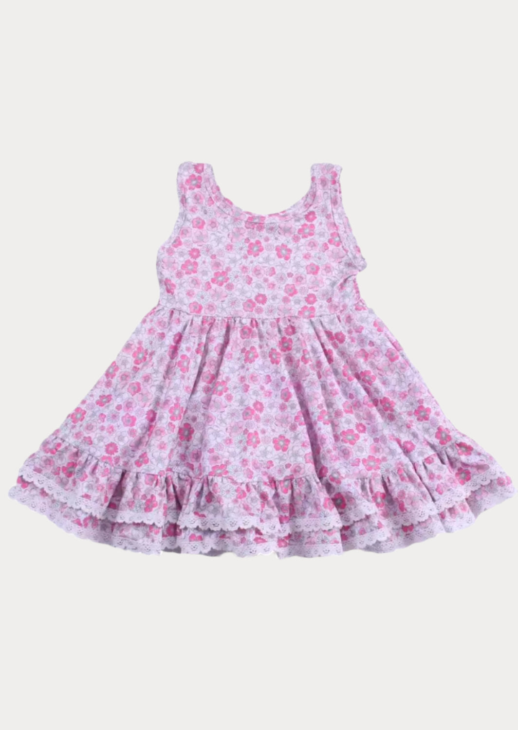 Abigale Pink Ditsy Print Twirl Dress