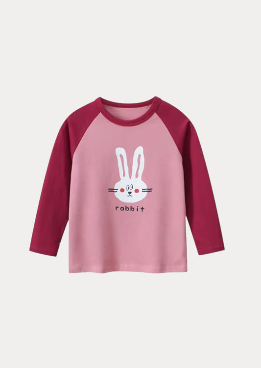 Silly Rabbit Long Sleeve Raglan Tee | Cranberry Pink
