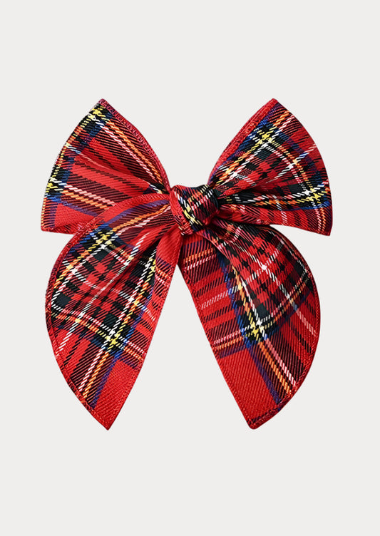 Red Tartan Plaid Christmas Fable Bow