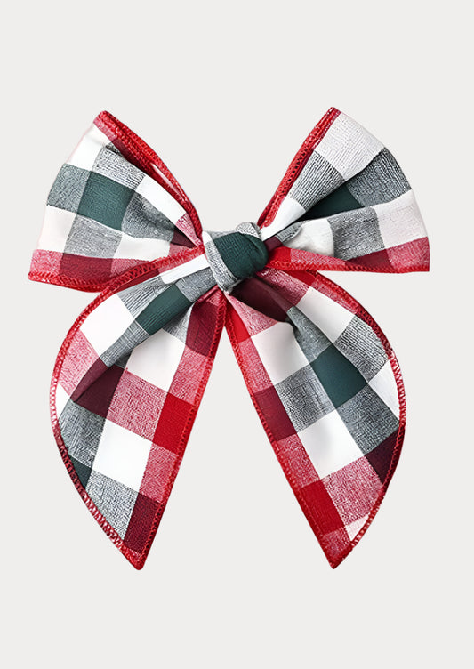 Red & Green Check Christmas Fable Bow