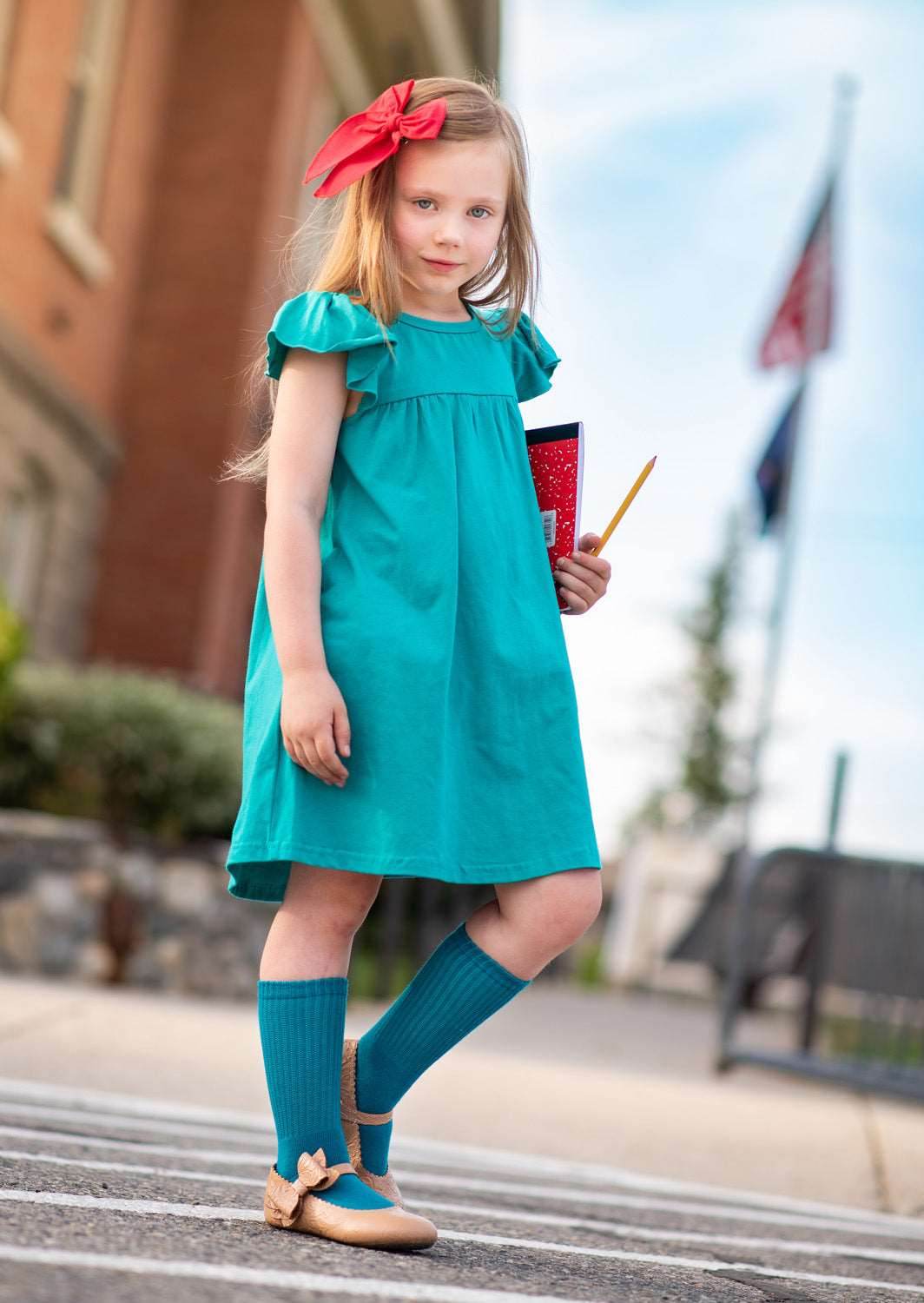 Toddler Girls Dress in Teal