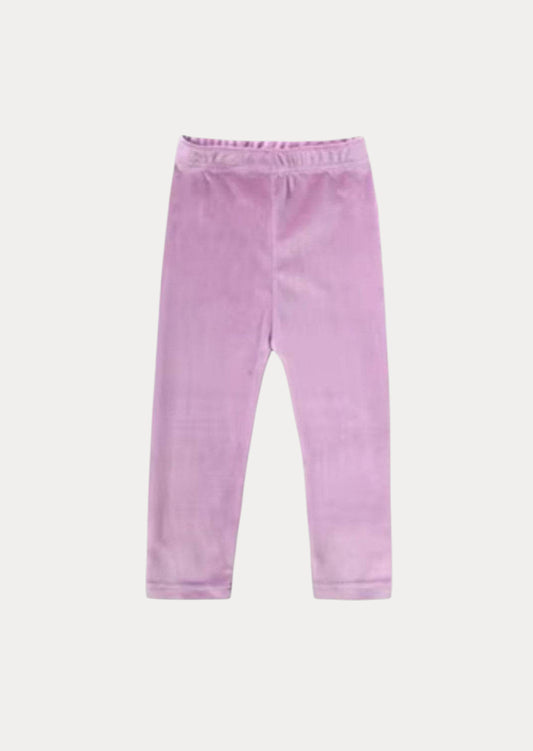 Girls Velour Jogger Pants In Lavender