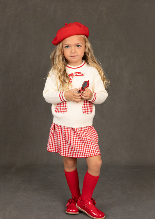 Layla Sweater Set | Red Check