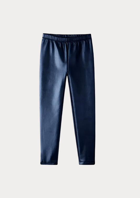 Toddler Girl Faux Leather Navy Leggings