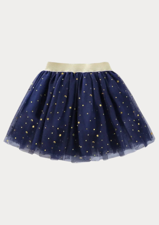 Toddler Girl Navy Moon & Stars Tutu Skirt