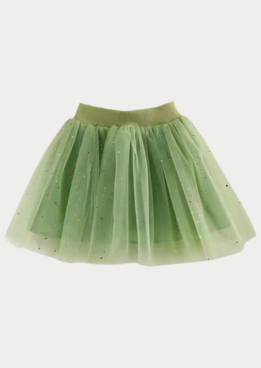 Girls Olive Sprinkles Tutu Skirt