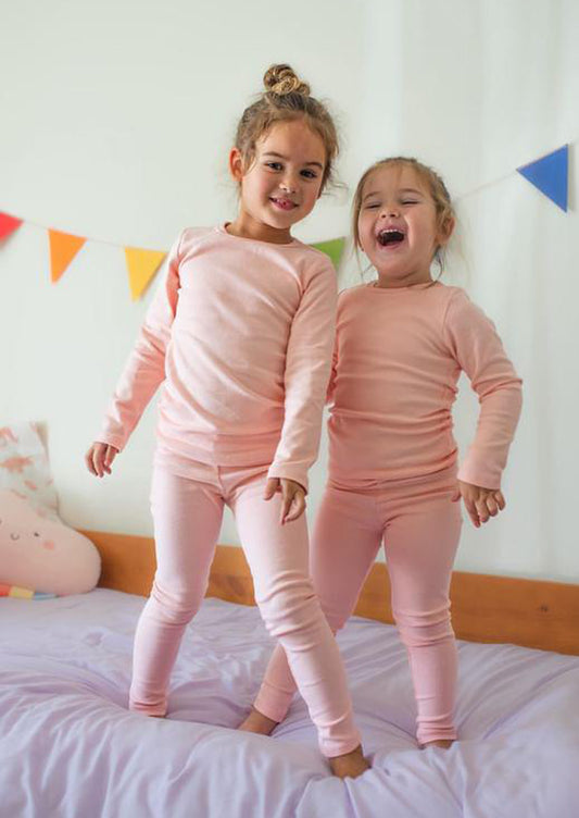 Toddler Girls Pink Pima Cotton Pajamas (12m to 12 Years)
