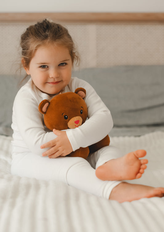 Toddler Girls Pima Cotton Pajamas White (12m to 12 Years)