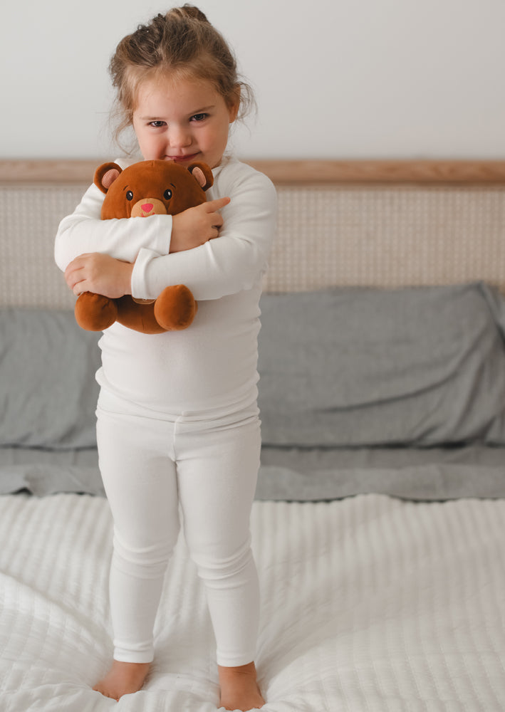 Toddler Girls Pima Cotton Pajamas White (12m to 12 Years)