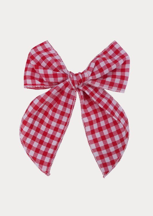 Red Check Fable Bow