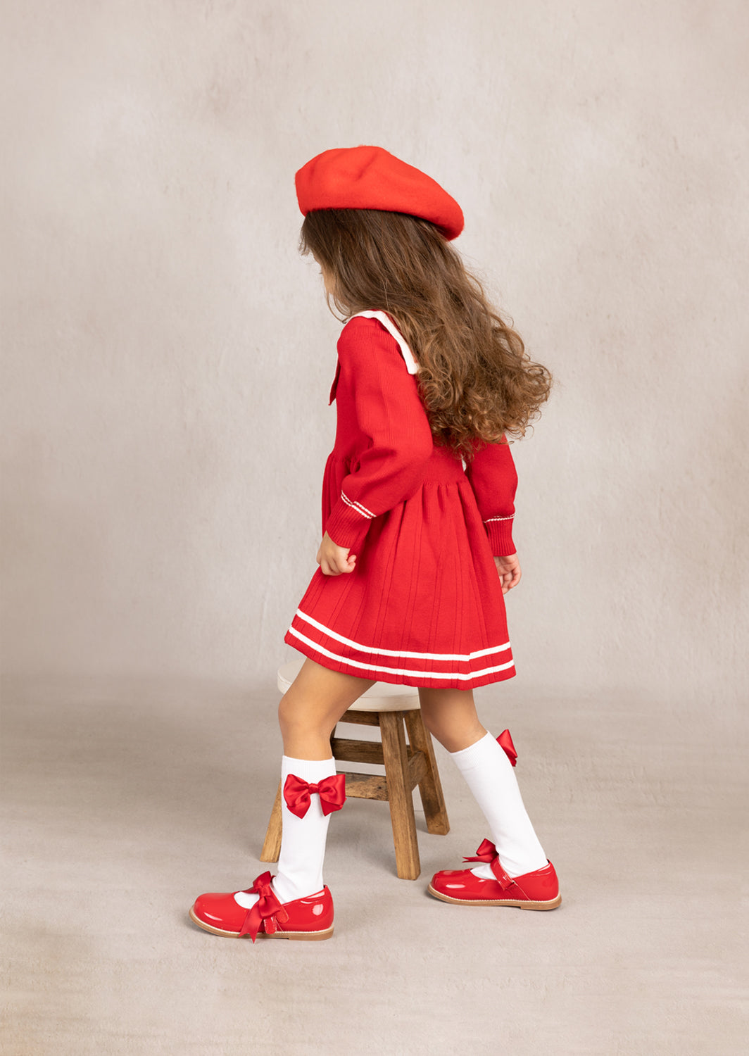 Nora Sailor Sweater Dress | Red