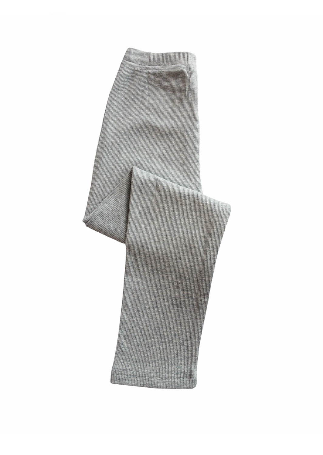 Fine Rib Light Gray Girls School Leggings (Sizes 3T-11) Light Gray