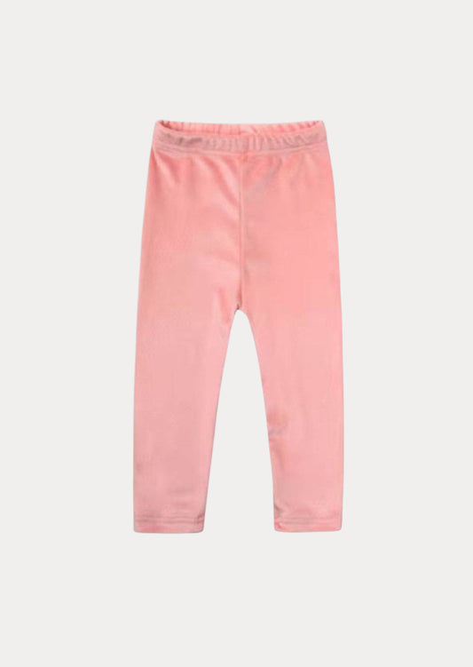 Girls Velour Jogger Pants In Rose Pink
