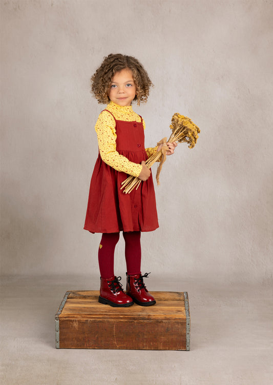 Rowen Dress Set | Burgundy Yellow Print