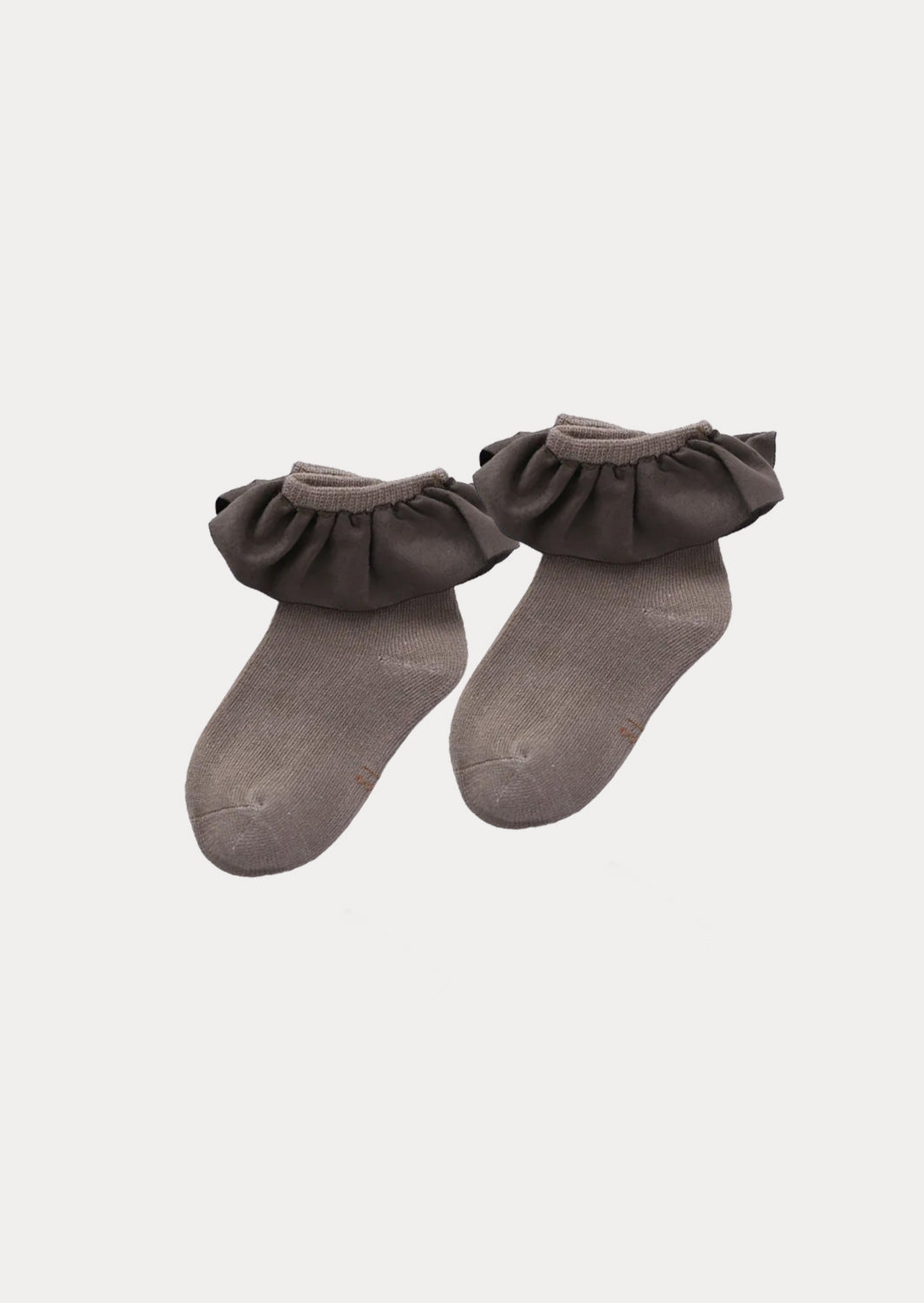 Ruffle Ankle Dress & School Socks || Gray