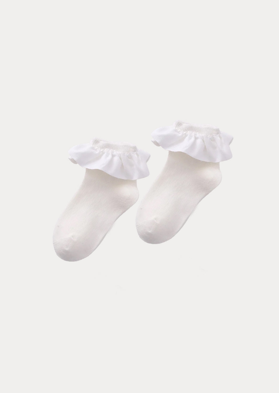 Ruffle Ankle Dress & School Socks || White