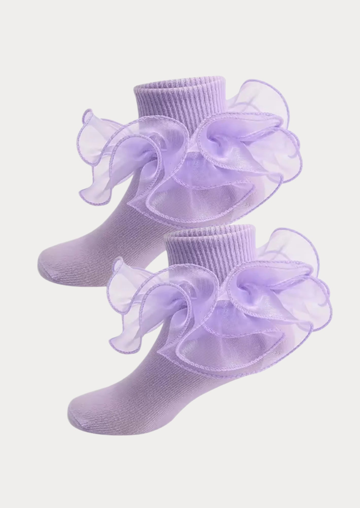 Toddler Girls Sheer Ruffle Ankle Socks Purple