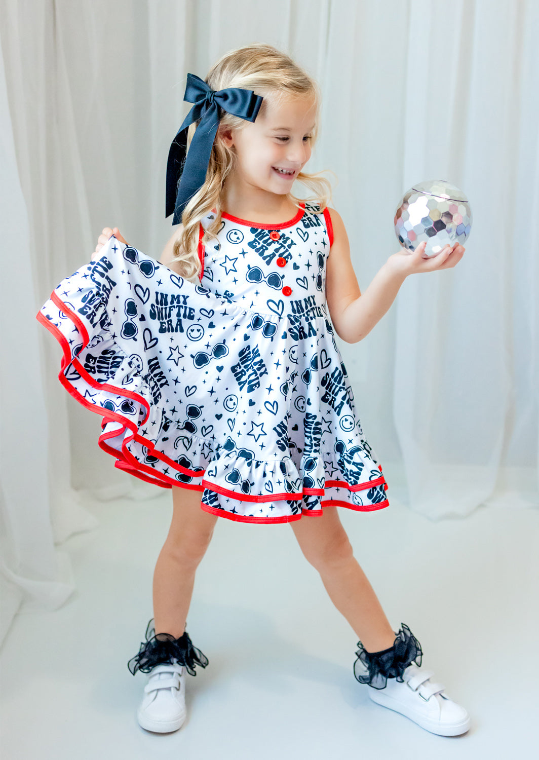 Swiftie Era Twirl Dress in White