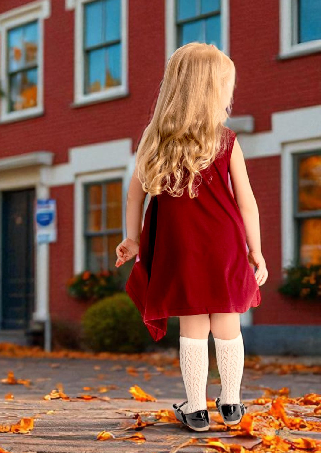 Vertical Hem Dress | Burgundy