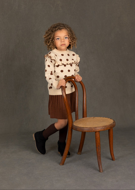 Wendy Sweater Set | Brown Dot