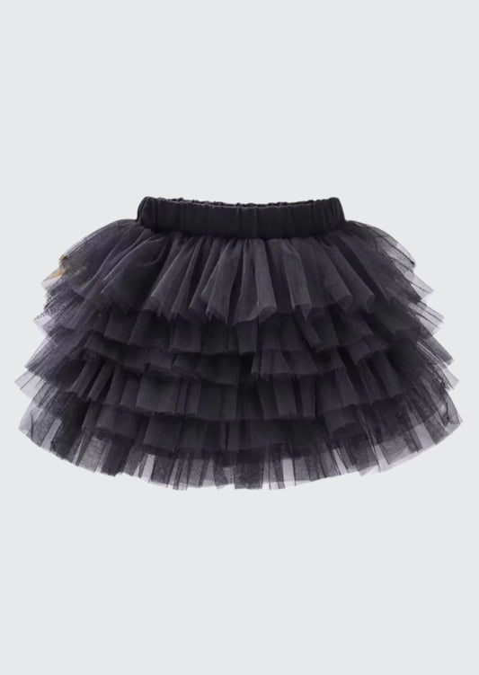 Girls Black Layered Tulle Tutu Skirt