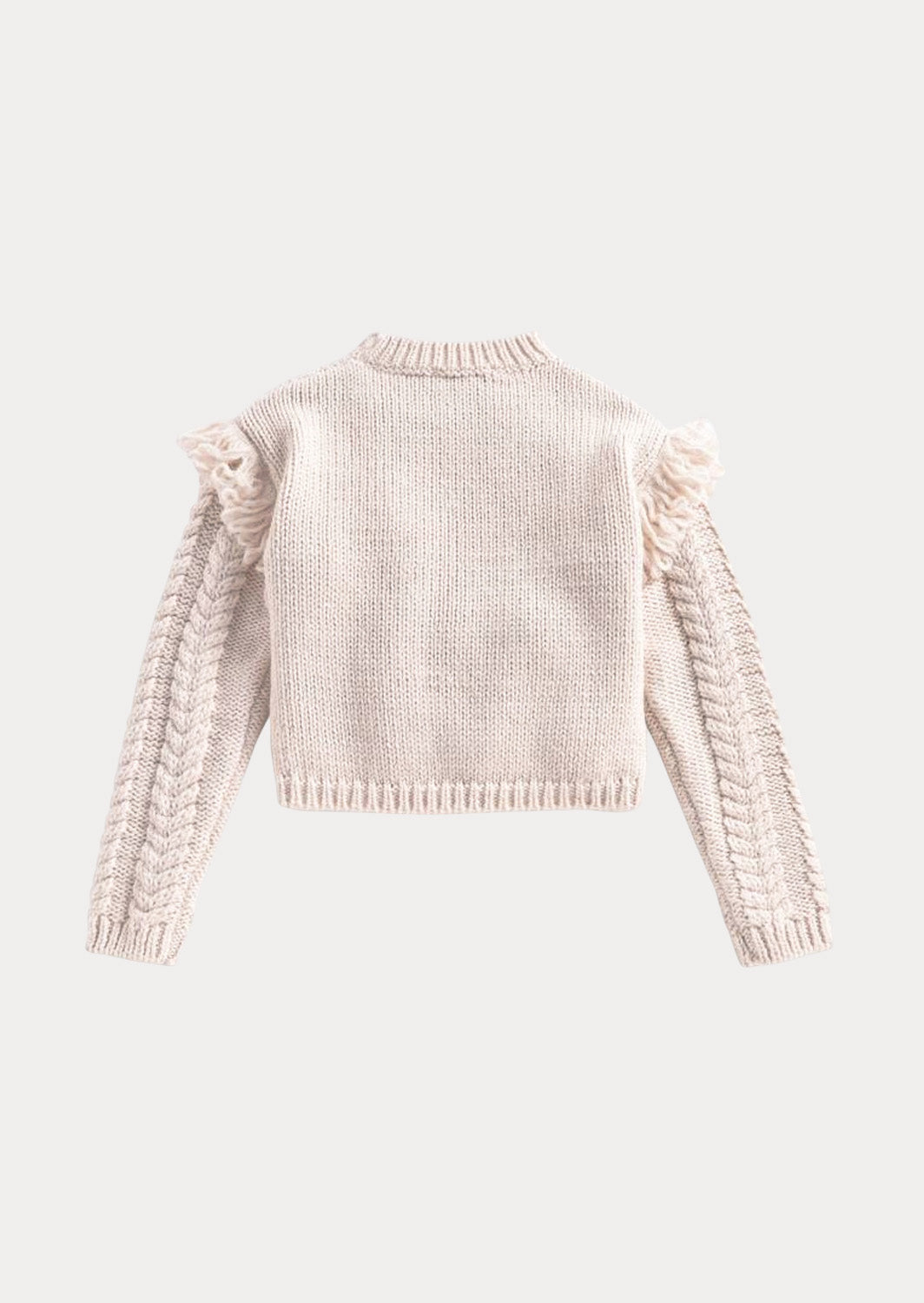Cable Knit Long Sleeve Sweater | Beige
