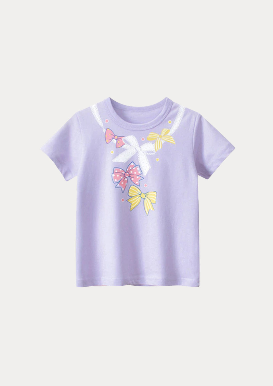 Pastel Bows Tee | Short Sleeve Lavender Pink Yellow