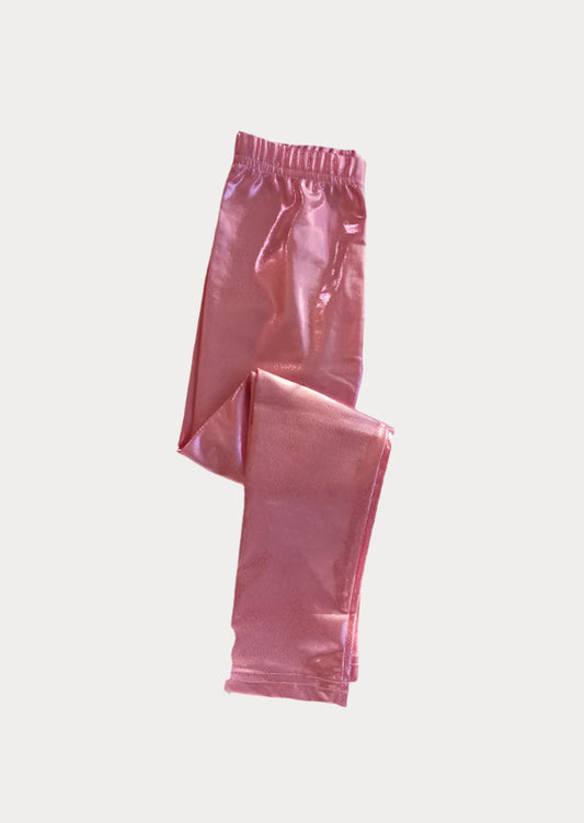 Light Pink Lame Toddler Girl Leggings