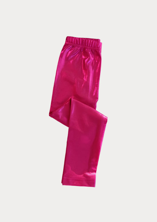 Toddler Girl Hot Pink Lame Leggings