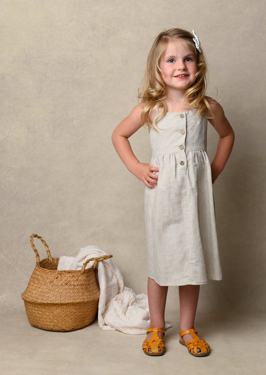 Girls Linen Cami Dress