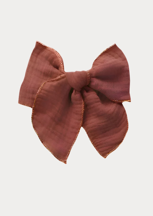 Deep Rust Muslin Fable Bow